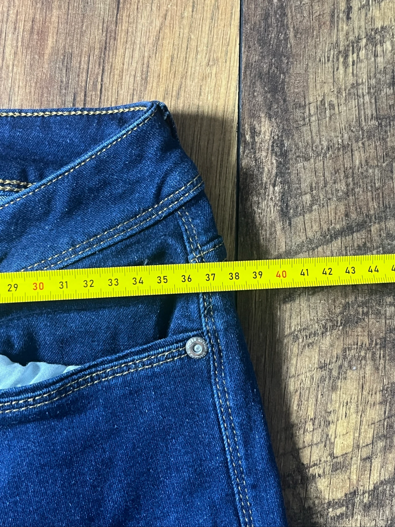 Dark indigo slim fit leather patch jeans - Superdry - size 36 - very good condition – photo 6